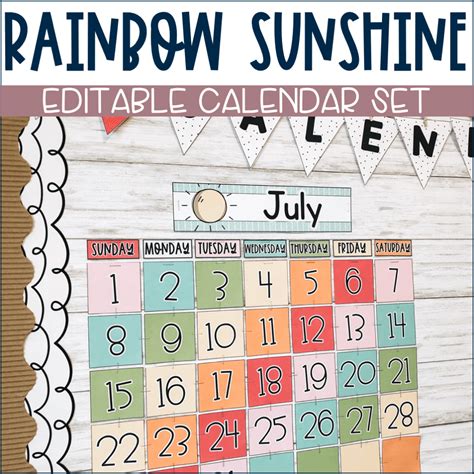 Rainbow Calendar Set — Stephanie Nash A Touch Of Class Teaching