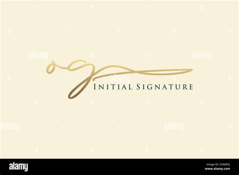 OG Letter Signature Logo Template Elegant Design Logo Hand Drawn