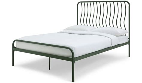 Buy Habitat Wave Double Metal Bed Frame Green Bed Frames Habitat