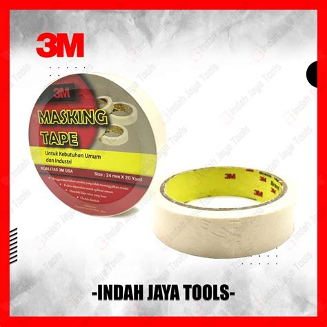 Jual 3m Masking Tape 1 Inch 24 Mm X 20 Yard Lakban Kertas Selotip