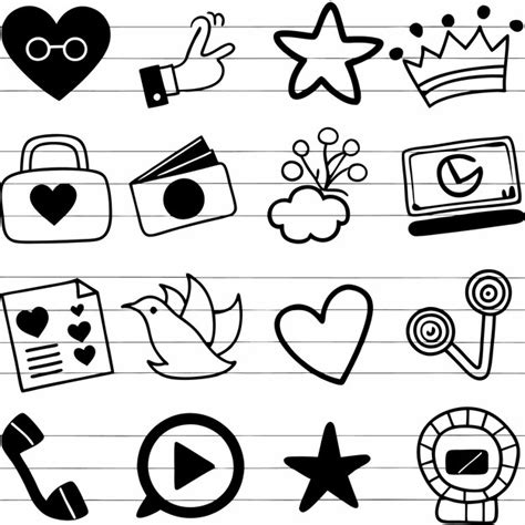 Premium Vector Hand Drawn Doodle Icons On Lined Paper