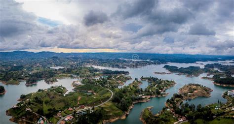 Panorama Van Guatape Dam Penon Colombia Stock Afbeelding Image Of