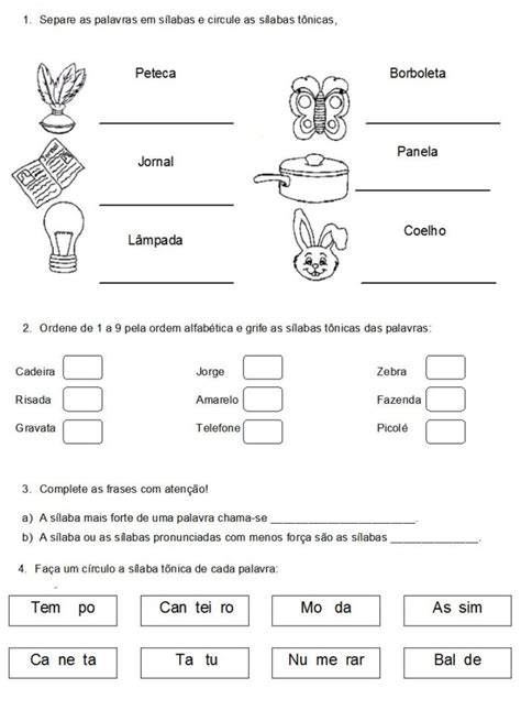 Atividades Sobre S Laba T Nica Para Imprimir Mundinho Da Crian A