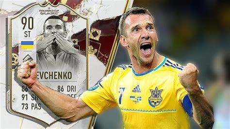 90 WORLD CUP ICON SHEVCHENKO PLAYER REVIEW FIFA 23 YouTube