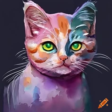 Digital Art Of A Cute Cat On Craiyon