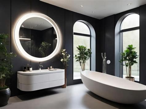 Premium Photo Innovative Comfort Modern Futuristic Bathroom Sanctuary