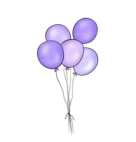 Balloons PNG, Purple Balloons Clip Art, Birthday Clipart, Digital ...