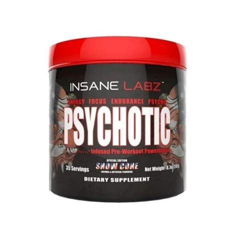 Pre Entreno Insane Labz Psychotic Preworkout 35 Servicios Snow Cone