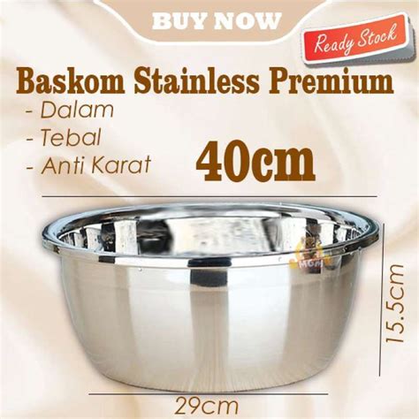 Jual Baskom Stainless Premium Cm Tebal Anti Karat Baskom Dalam