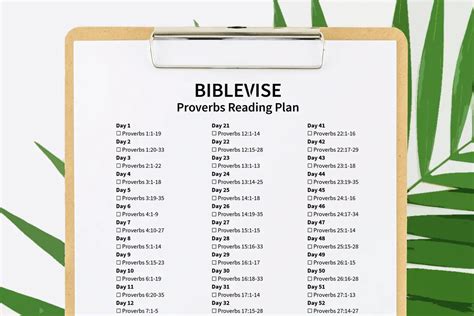 Proverbs Reading Plan With Printable Pdf