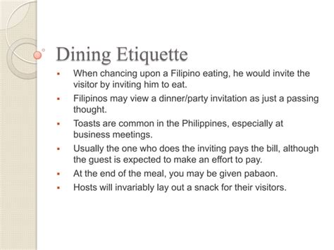 Filipino proper manners and etiquette