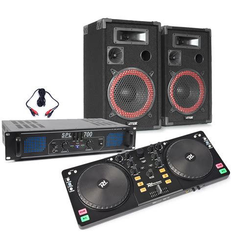 Max Red 10 Passive DJ Speakers Pair Midi Controller SPL700 Amplifier