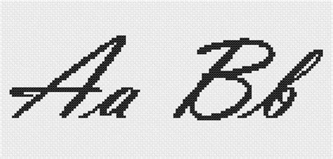 Cursive Cross Stitch Alphabet Pattern, Handwriting Cross Stitch Letters ...