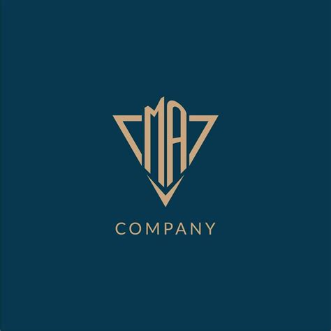ma logo initials triangle shape style creative logo design