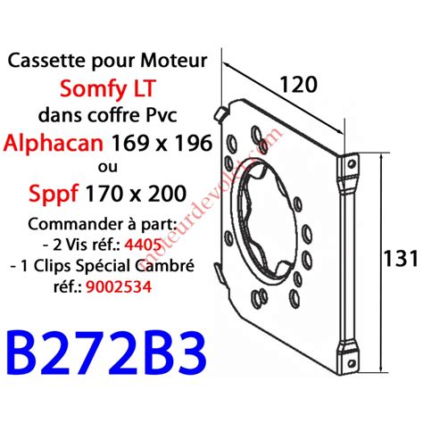 Zurflüh Feller B272B3 Tiroir Support Moteur Somfy LT Sans Clip en Acier