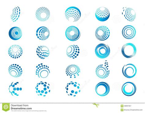 Sphere Logo Globe Wave Circle Design Set