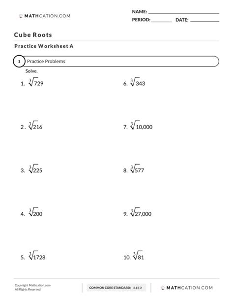 How To Find Cube Roots Worksheet Definition And Examples