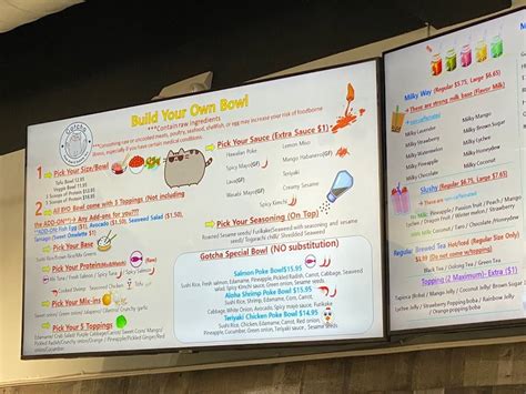 Menu At Gotcha Poke Bowl Bubble Tea Restaurant Mount Juliet