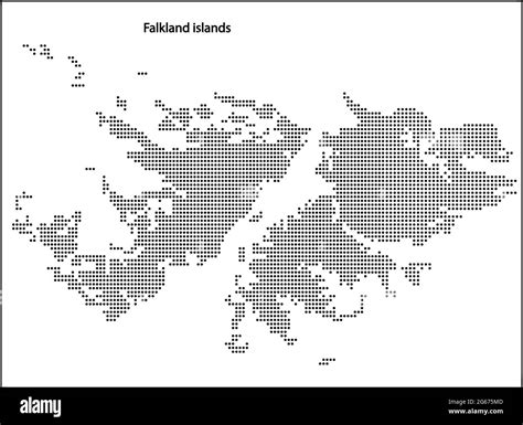 Vector Halftone Dotted Map Of Falkland Islands Country For Your Design