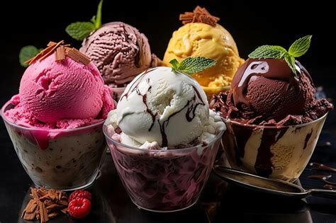 Premium AI Image | Gelato Bliss Irresistible Italian Desserts