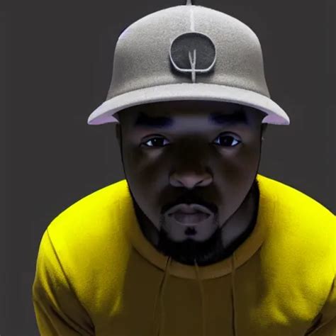 3 D Model Of Kendrick Lamar Wearing A Mario Hat Stable Diffusion