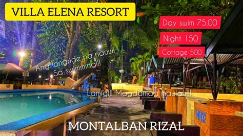 Villa Elena Resort Montalban Rizal Night Swimming Youtube