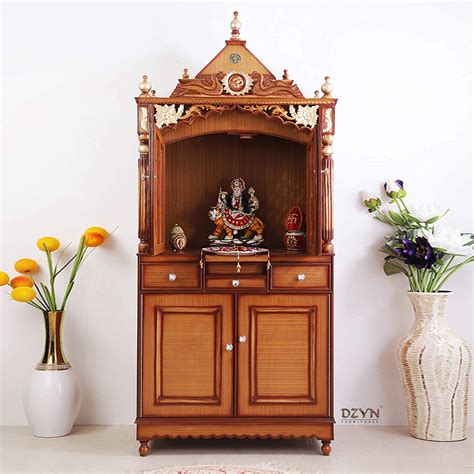 Buy DZYN Furnitures Pooja Graham Large Teak Wood Pooja Mandap With