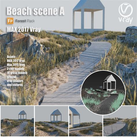 Beach Scene A 3d Model Cgtrader