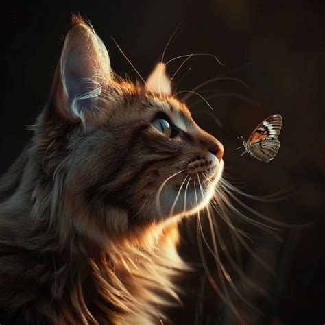 Cat And Butterfly Art Print Free Stock Photo Public Domain Pictures