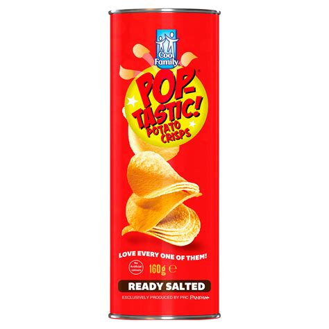 Pop Tastic Potato Crisps Ready Salted 160g Sharing Crisps Iceland