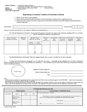 Fillable Online Funds Section Education Bureau Central Salary