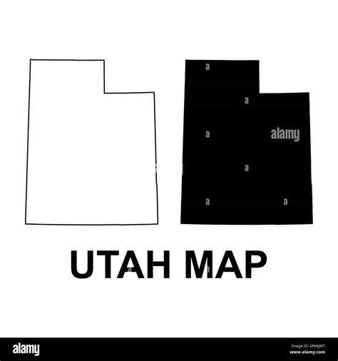 Set Of Utah Map Shape United States Of America Flat Concept Icon Symbol Vector Illustration