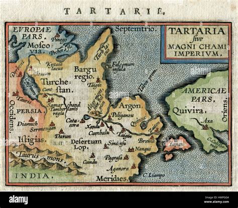 Antique Map Tartaria China, Russia, Japan, Amercica by Ortelius 1600 ...