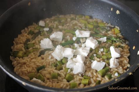 Risotto De Esp Rragos Y Queso De Cabra Saborgourmet