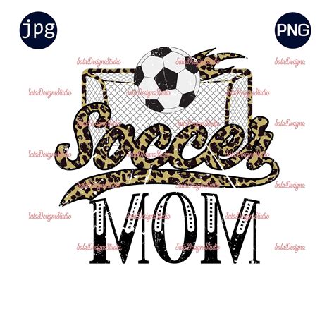 Soccer Mom With Leopard Print Net And Soccer Ball Png Soccer Png