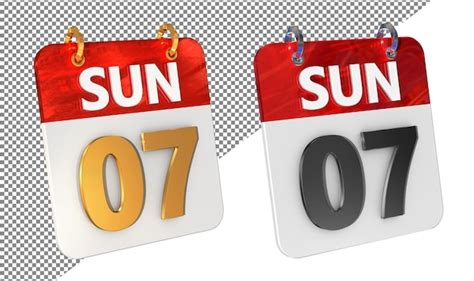 premium psd seventh  sunday date  icon isolated gold amp glossy