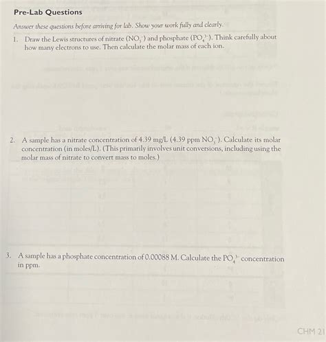 Solved Pre Lab Questions Answer These Questions Before Arriving For Lab Course Hero