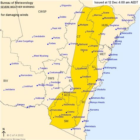 Nsw Weather Severe Thunderstorm And Weather Warning Issued For Nsw