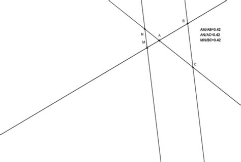 thalès triangles opposés par le sommet GeoGebra