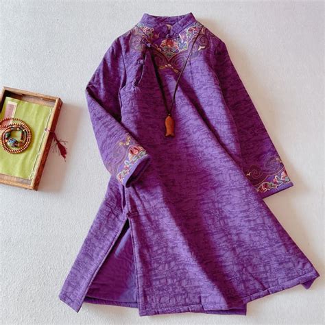 Textured Padded Traditional Qipao Dress | Best Chinese Clothing