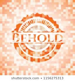 Behold Abstract Orange Mosaic Emblem Stock Vector Royalty Free