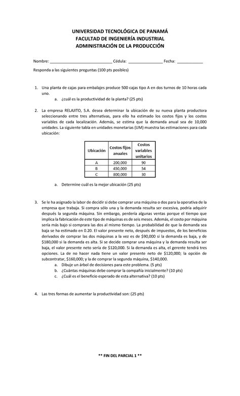 Parcial 1 48513648 1 UNIVERSIDAD TECNOLGICA DE PANAM FACULTAD DE