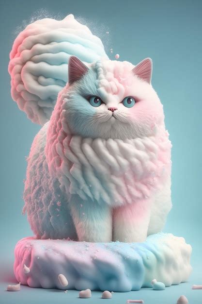 Premium AI Image | A cat with blue eyes sits on a piece of ice.