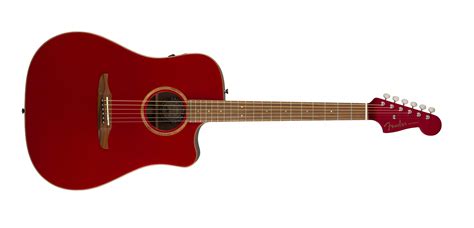 Fender Redondo Classic Acoustic Electric Guitar Hot Rod Red Metallic ...