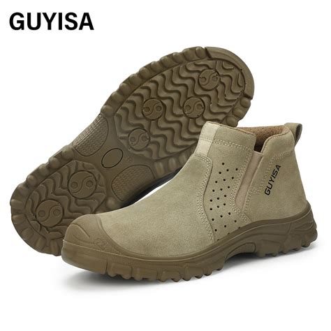 Guyisa Mens Safe Shoes Can Accept Custom Steel Toe Safety Working