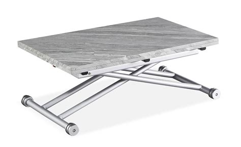 Table Basse Relevable Carrera Xl Effet Marbre Gris