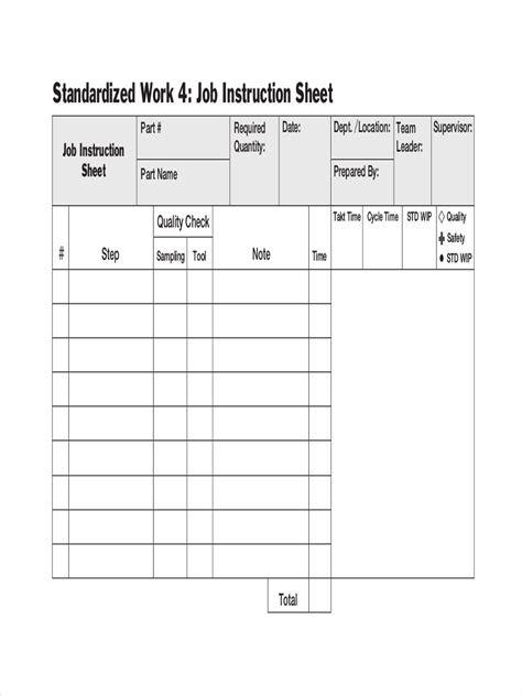 instruction sheet examples