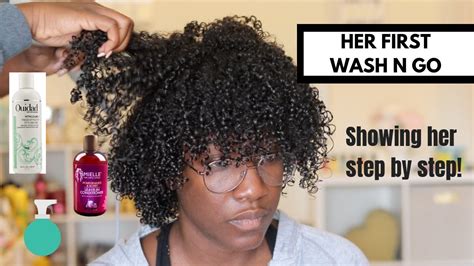 Wash N Go On Natural Hair Showing My Friend How To Style Her Hair