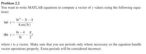 Solved Problem 2 2 You Want To Write MATLAB Equations To Chegg