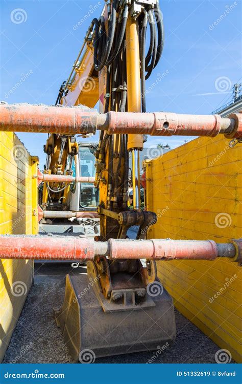 Excavator Parked On A Construction Site Stock Image Image Of